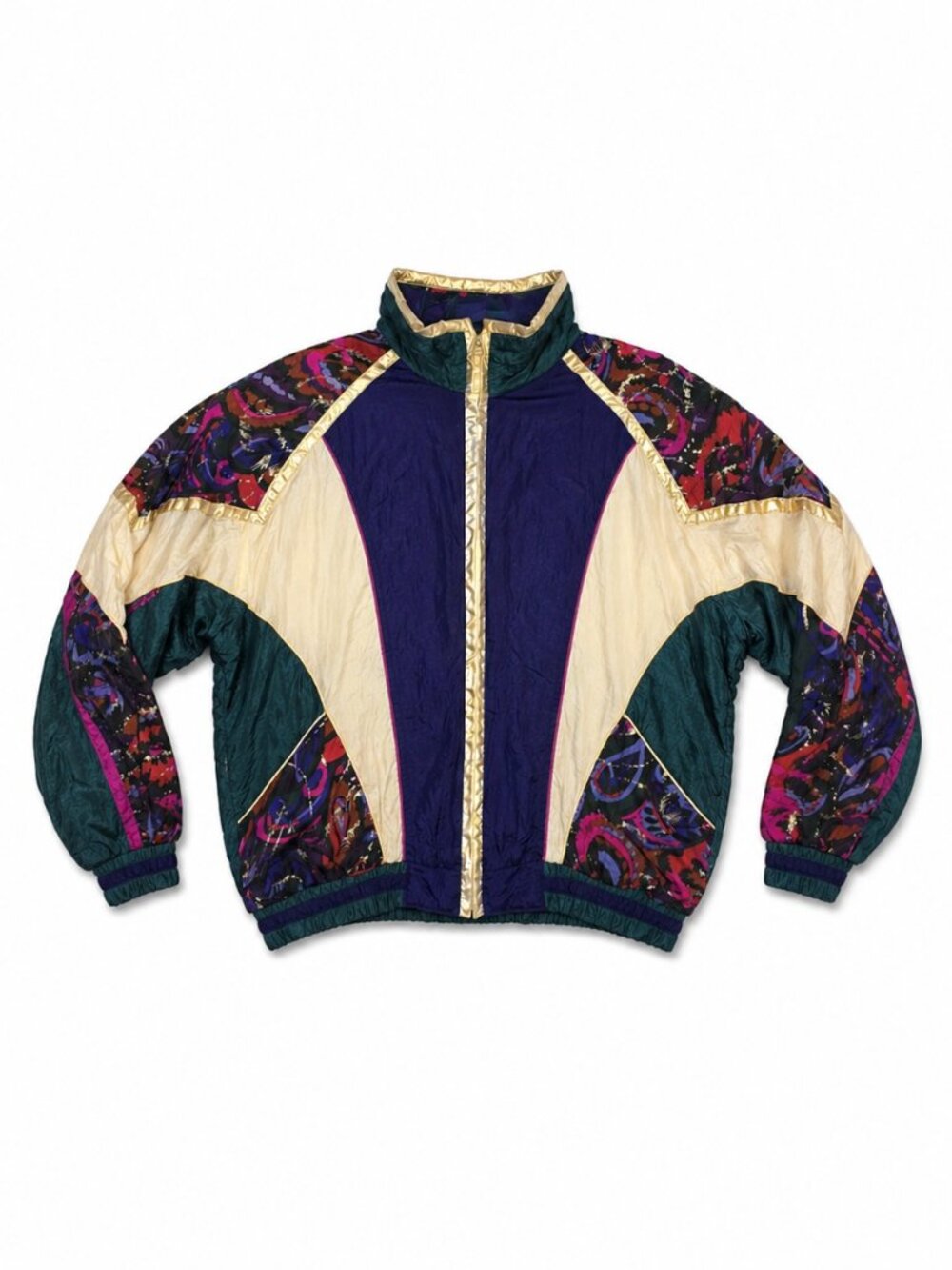 East West Vintage 80's Colorful Women's Windbreaker Jacket Size Medium